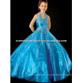 Vestido de baile bordado com pérolas azuis com pé mais vendido, vestido sem costura, vestido de bola bordado, vestido de bola CWFaf4202
